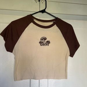 Ribbed Mushroom Crop Top